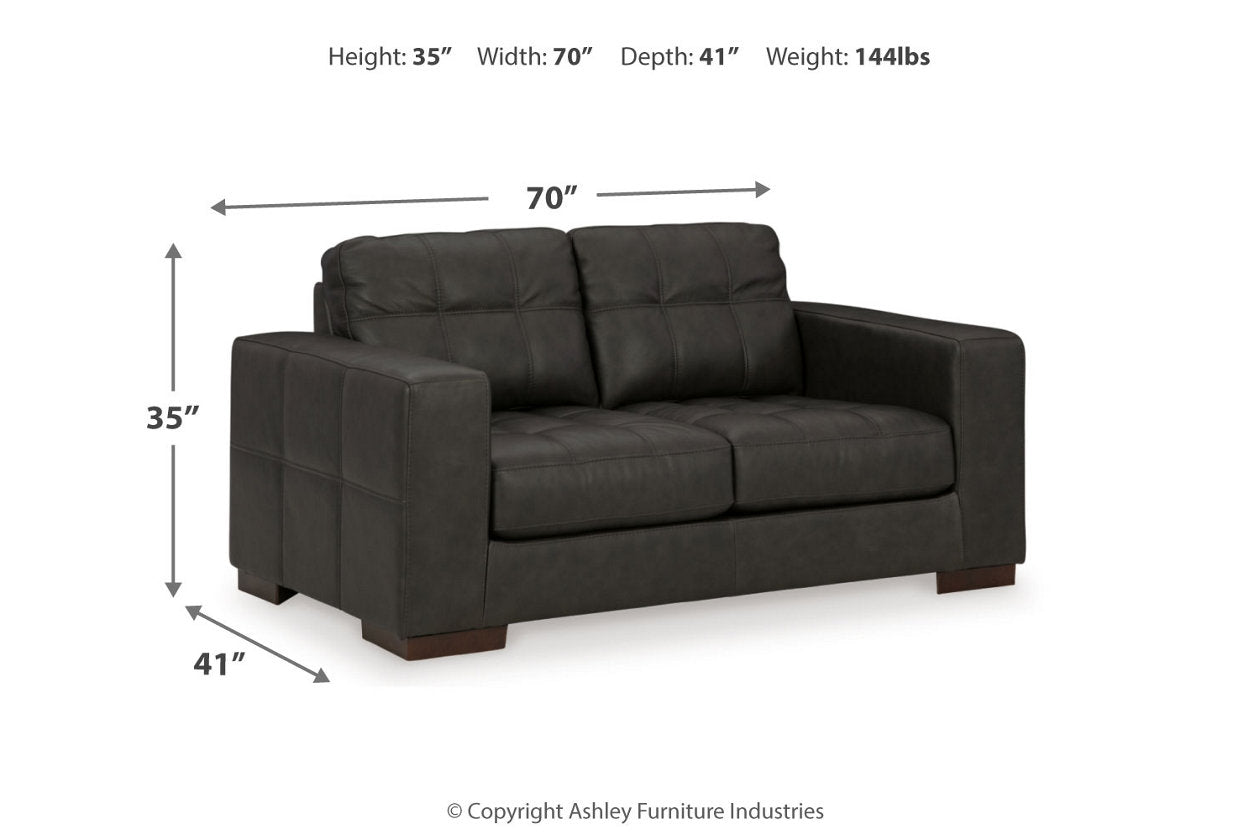 Luigi Thunder Sofa, Loveseat, Oversized Chair and Ottoman - Ashley - Luna Furniture