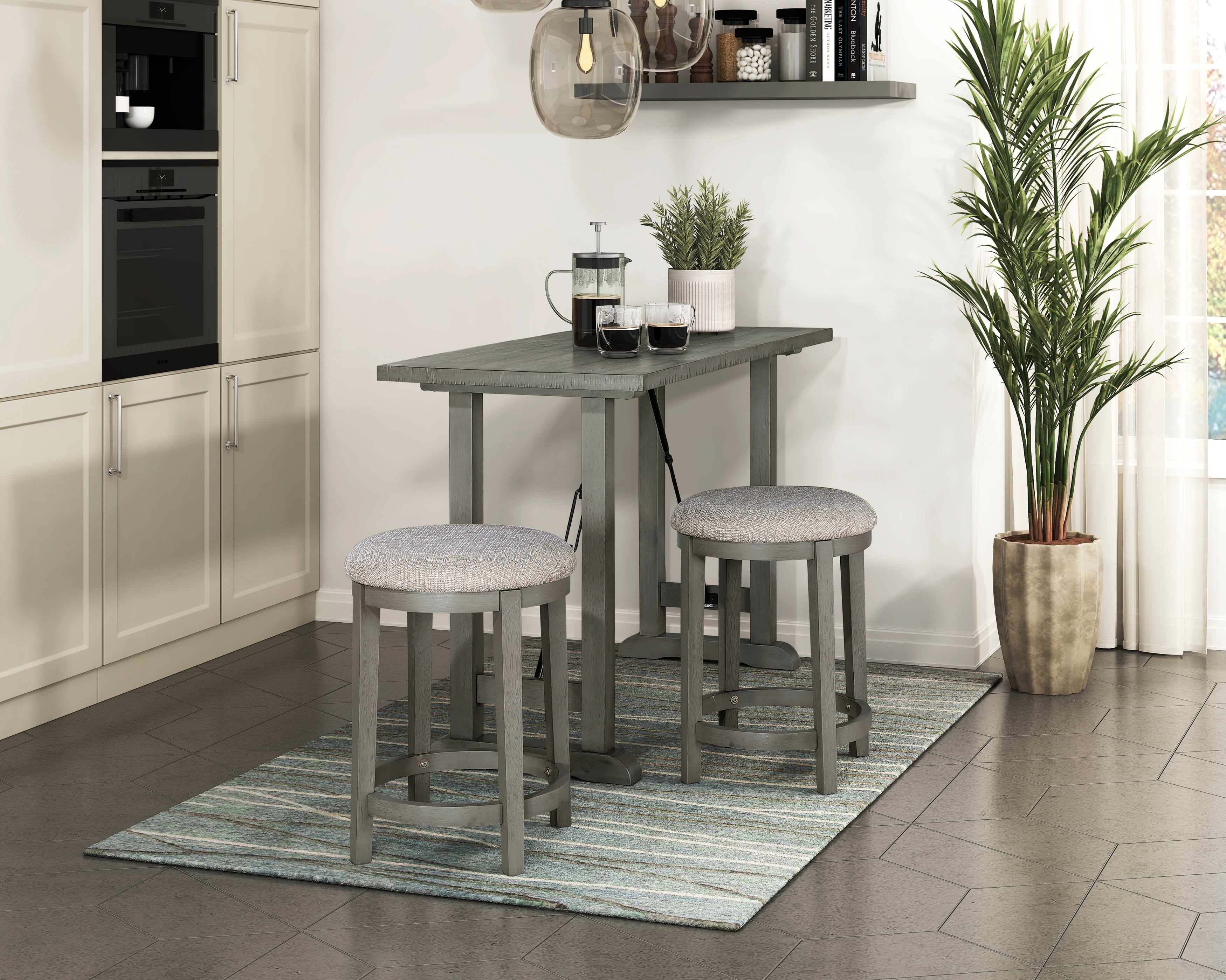 Auburndale Light Gray Counter Height Set from Homelegance - Luna Furniture