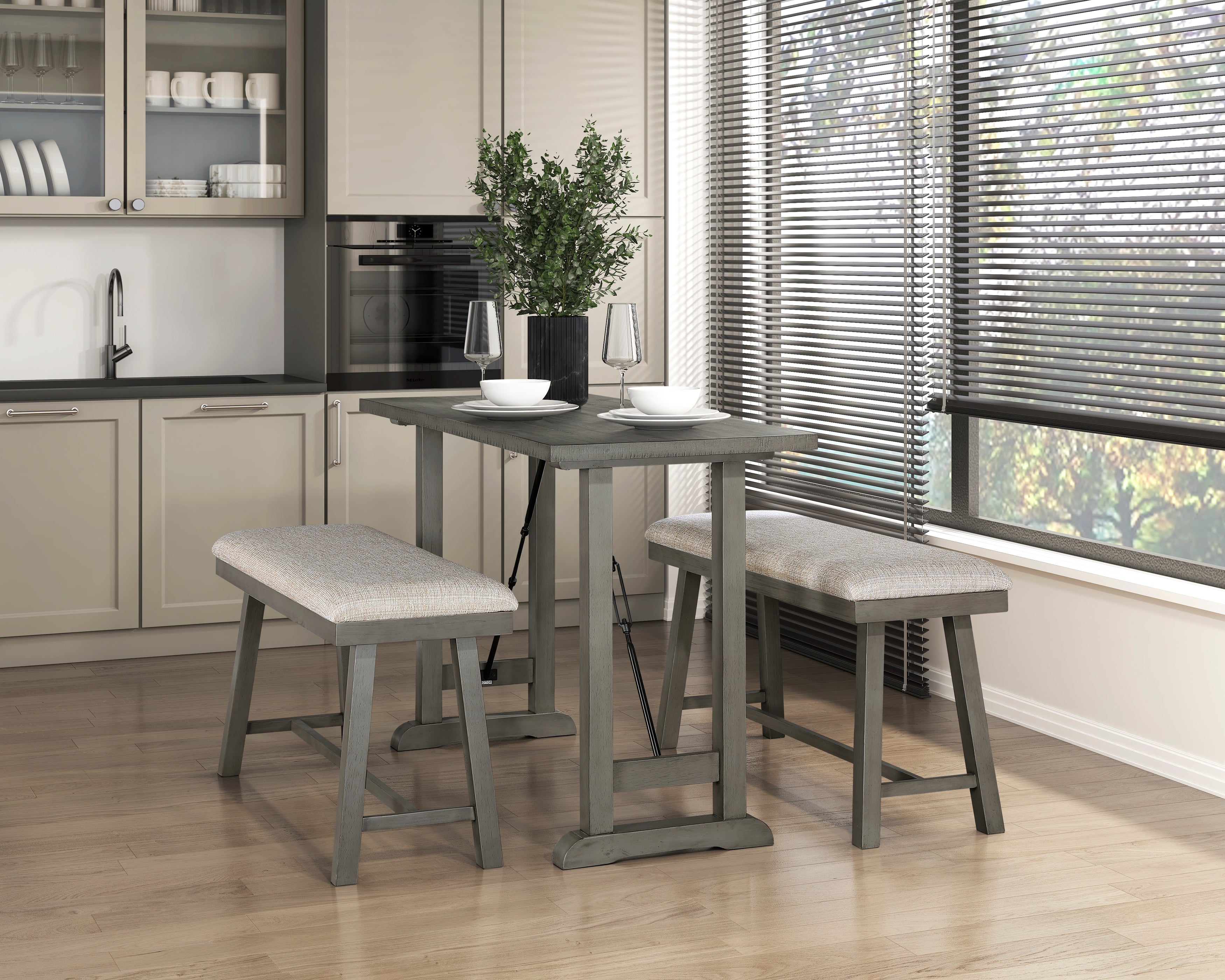 Auburndale Light Gray Counter Height Set from Homelegance - Luna Furniture