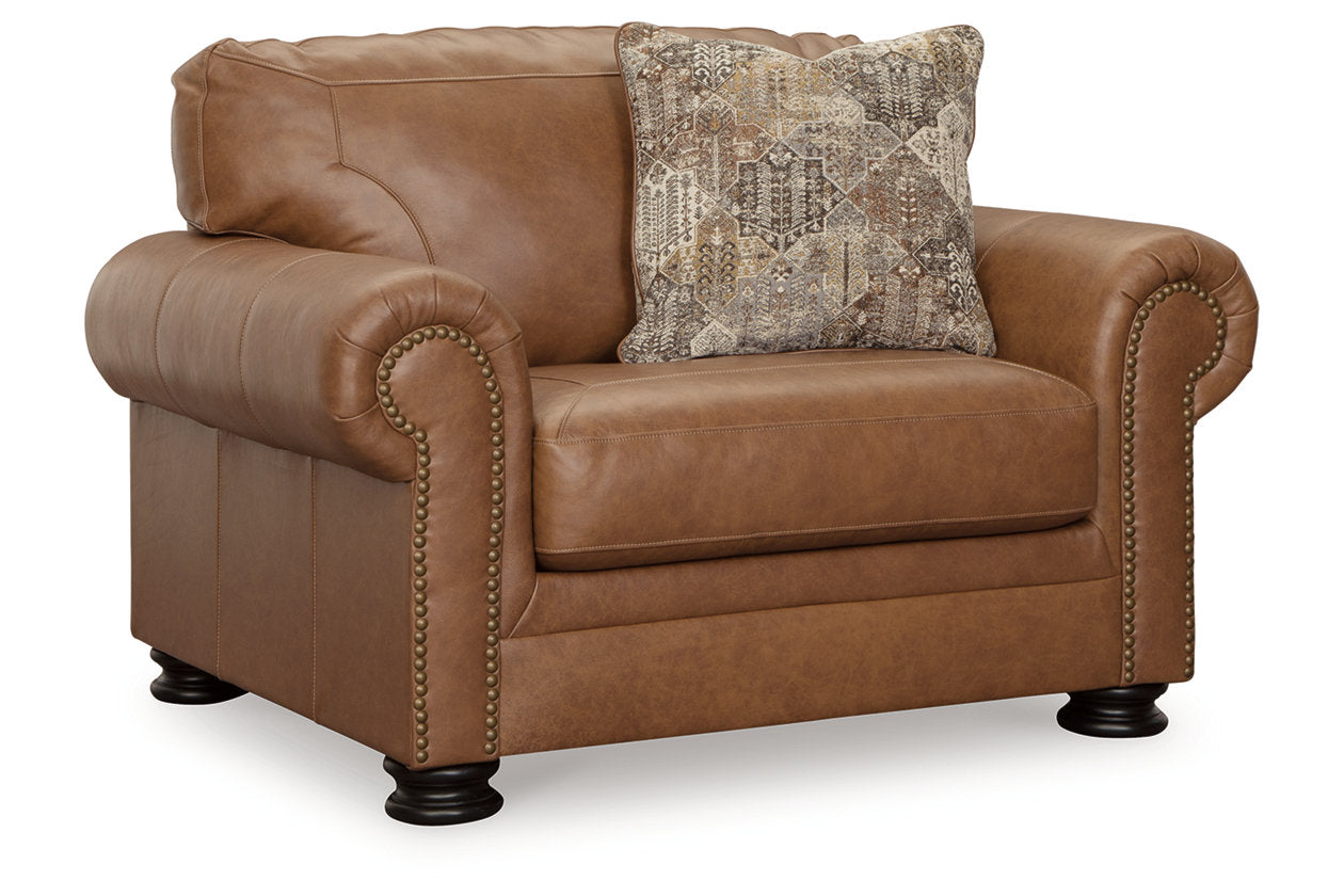 Carianna Caramel Oversized Chair and Ottoman - Ashley - Luna Furniture