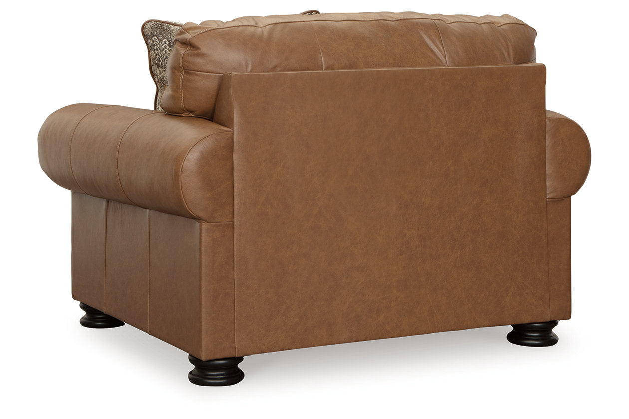 Carianna Caramel Oversized Chair and Ottoman - Ashley - Luna Furniture