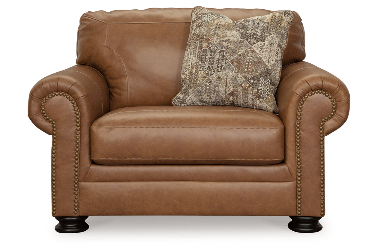 Carianna Caramel Sofa, Loveseat, Oversized Chair and Ottoman - Ashley - Luna Furniture