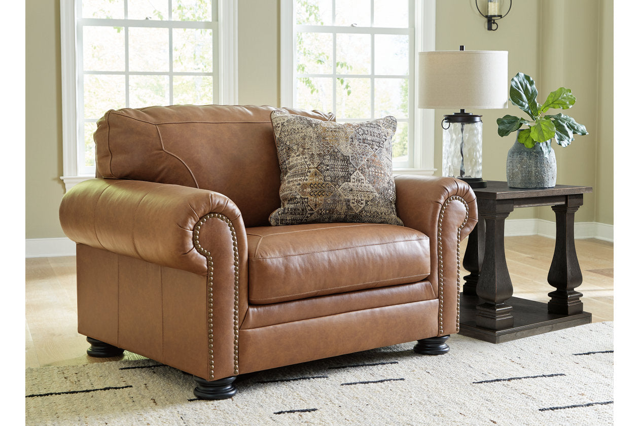 Carianna Caramel Oversized Chair and Ottoman - Ashley - Luna Furniture