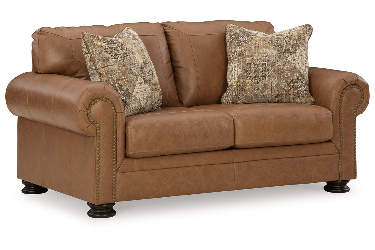 Carianna Caramel Sofa, Loveseat, Oversized Chair and Ottoman - Ashley - Luna Furniture
