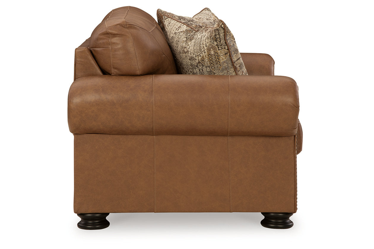 Carianna Caramel Sofa, Loveseat, Oversized Chair and Ottoman - Ashley - Luna Furniture