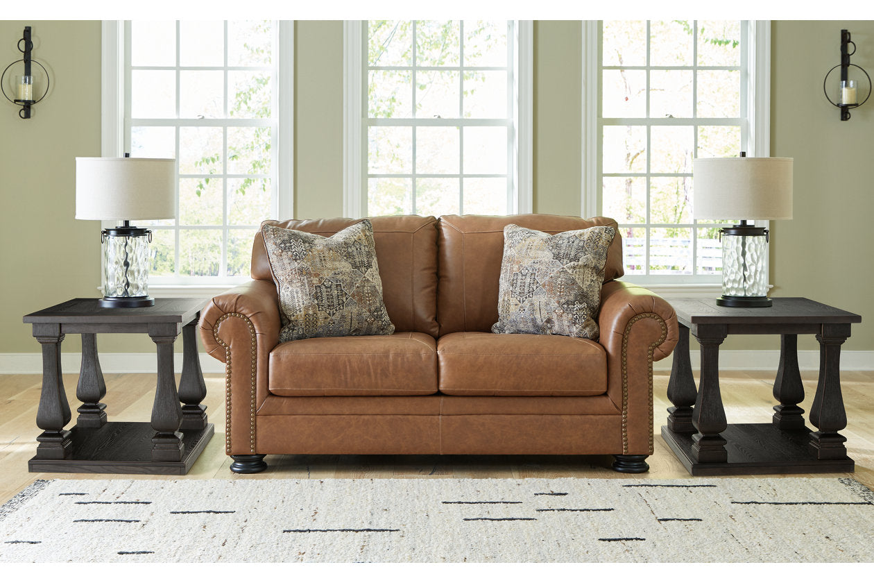 Carianna Caramel Sofa, Loveseat, Oversized Chair and Ottoman - Ashley - Luna Furniture