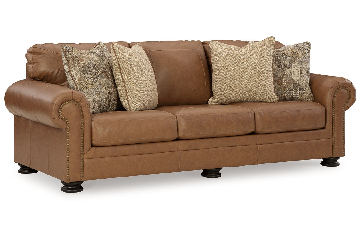 Carianna Caramel Sofa, Loveseat, Oversized Chair and Ottoman - Ashley - Luna Furniture