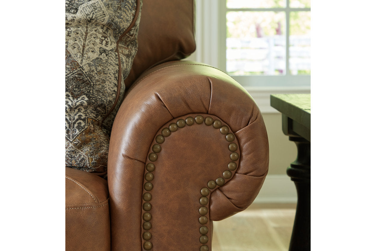 Carianna Caramel Sofa, Loveseat, Oversized Chair and Ottoman - Ashley - Luna Furniture