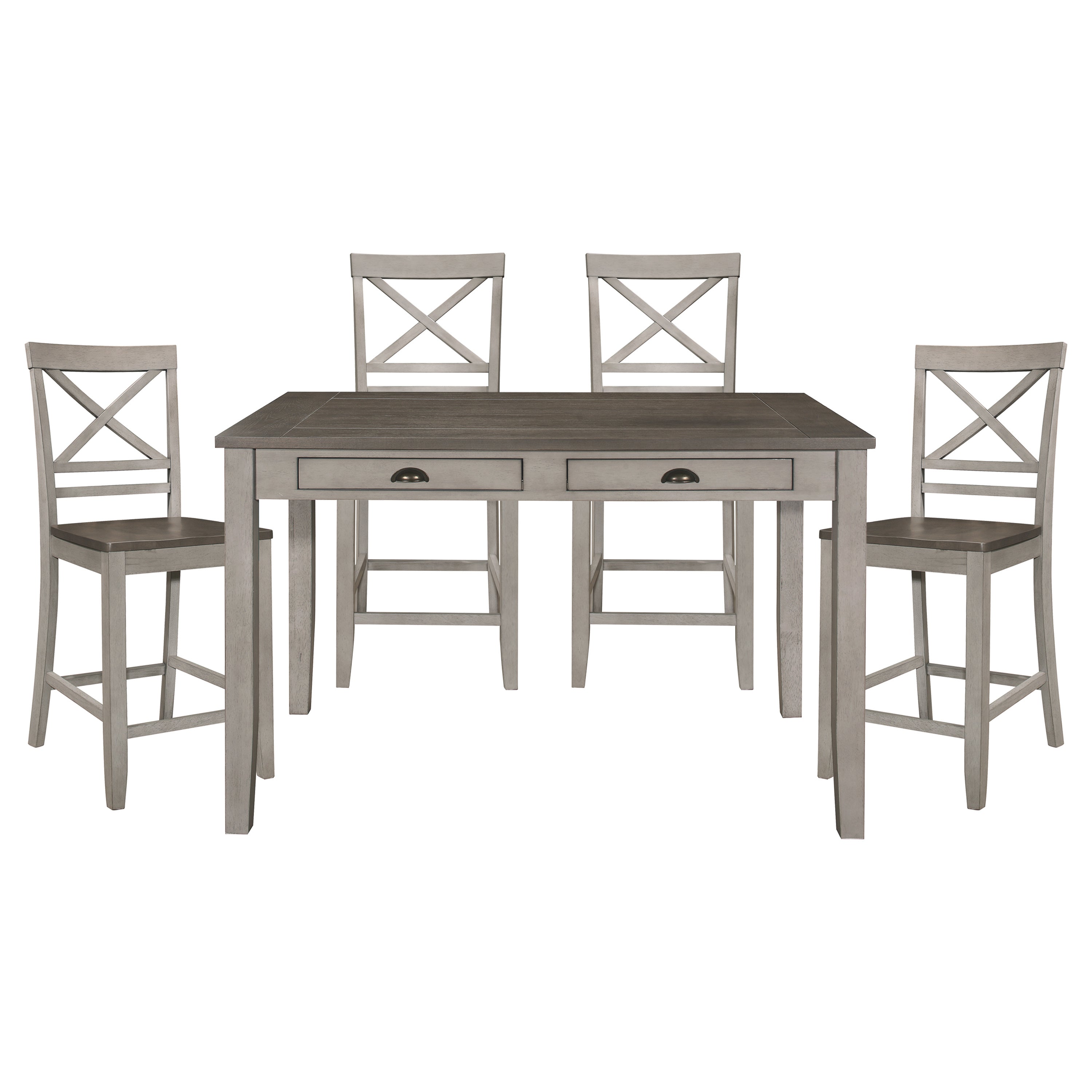 Brightleaf Brown/Light Gray Counter Height Set from Homelegance - Luna Furniture