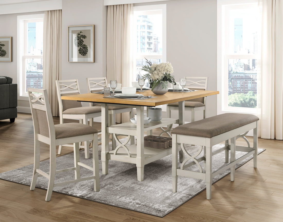Maribelle Light Oak/Gray Counter Height Set from Homelegance - Luna Furniture