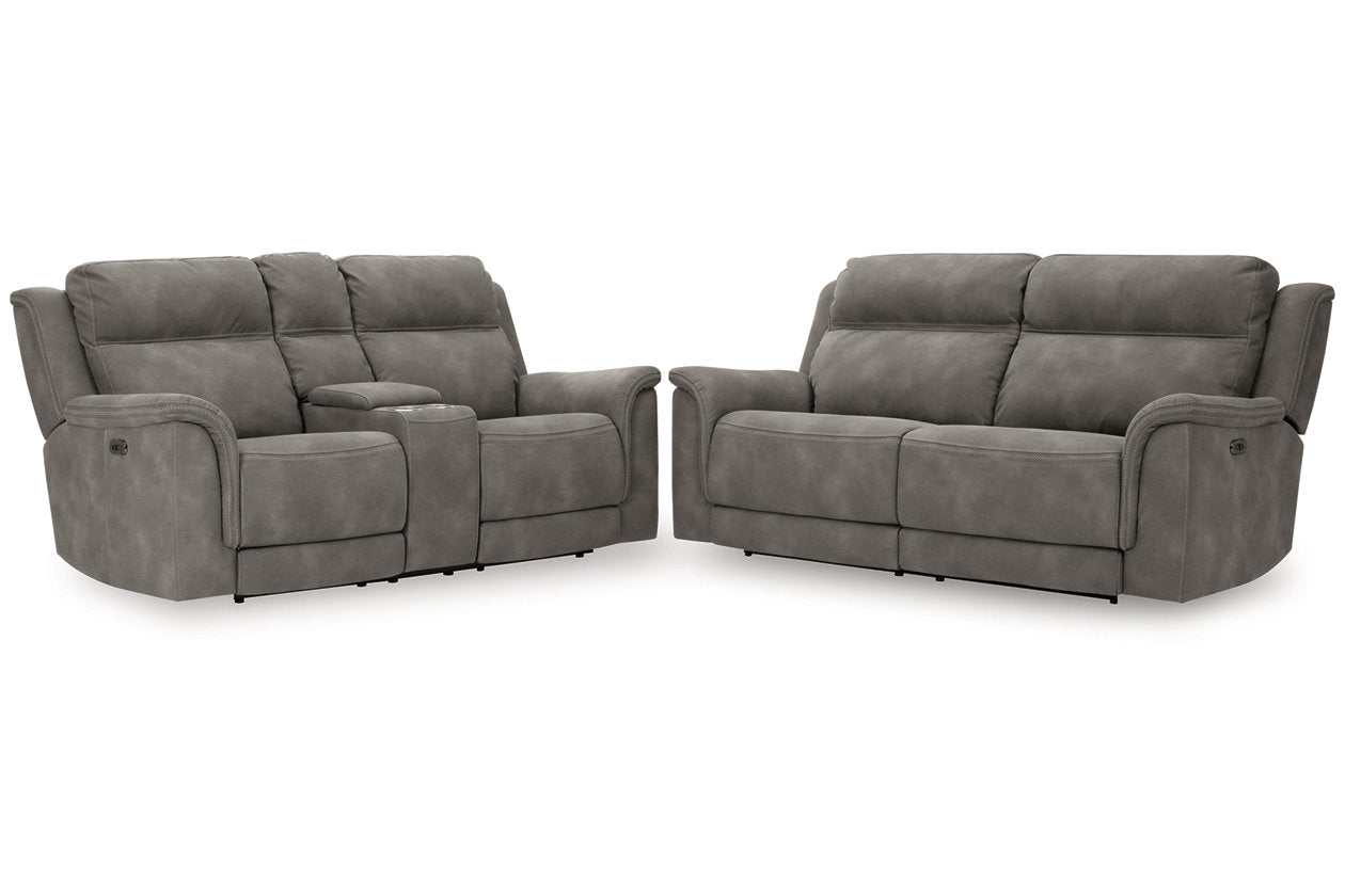 Next-Gen DuraPella Slate Power Reclining Sofa and Loveseat - Ashley - Luna Furniture