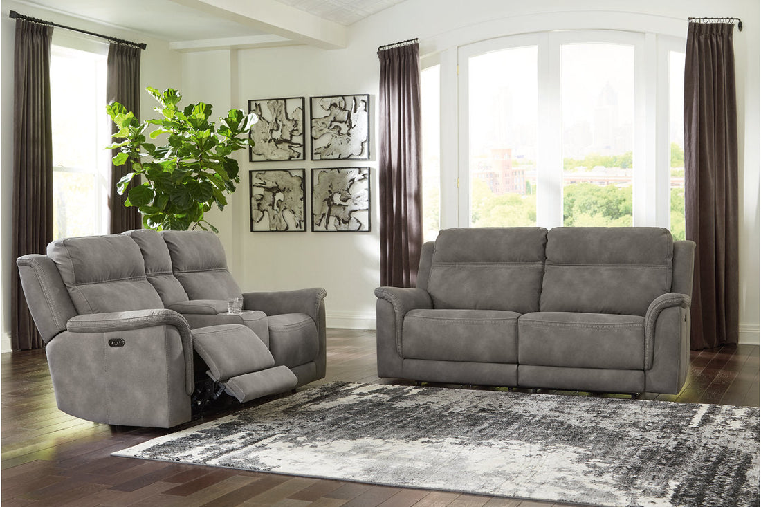Next-Gen DuraPella Slate Power Reclining Sofa and Loveseat - Ashley - Luna Furniture