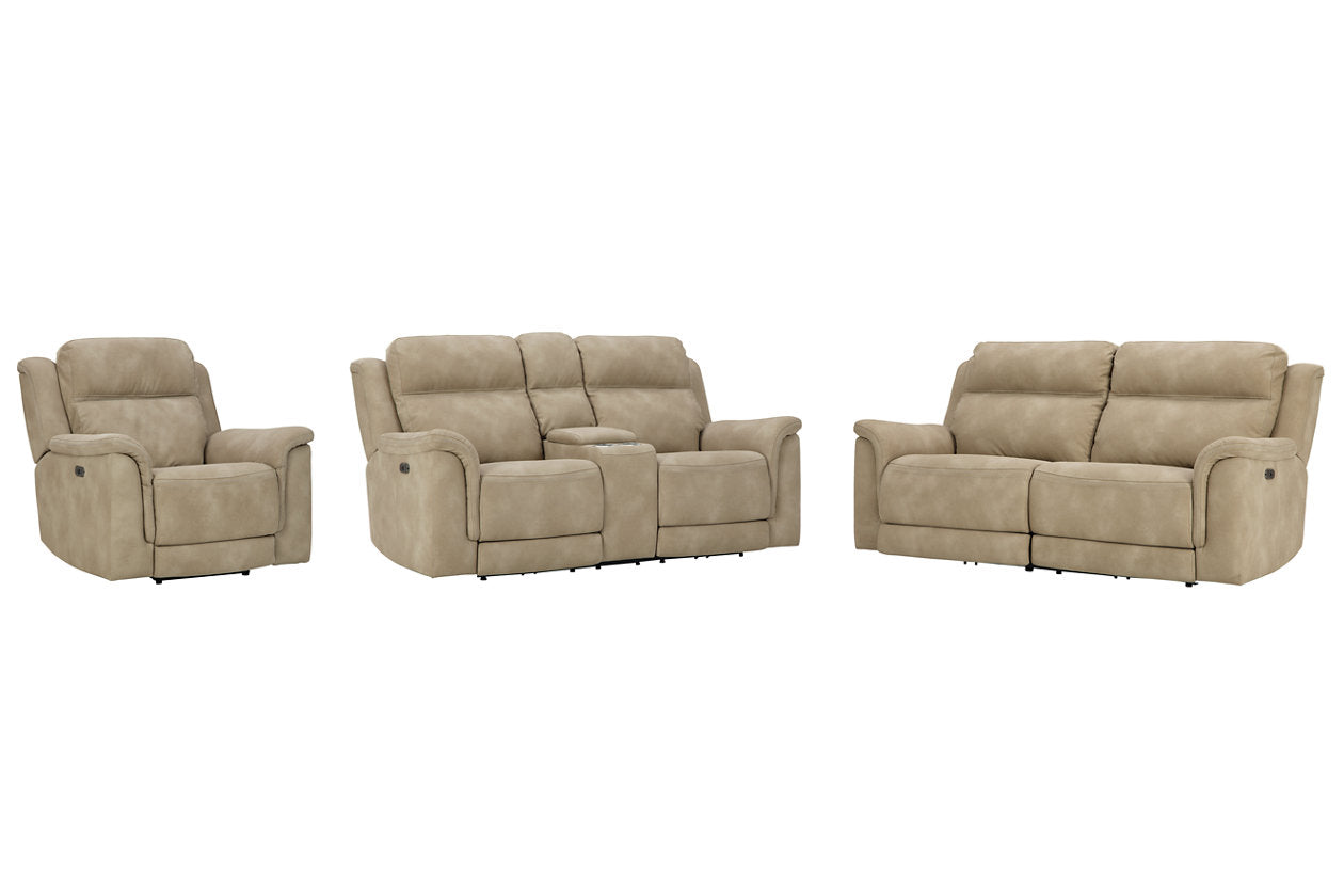 Next-Gen DuraPella Sand Power Reclining Sofa, Loveseat and Recliner - Ashley - Luna Furniture