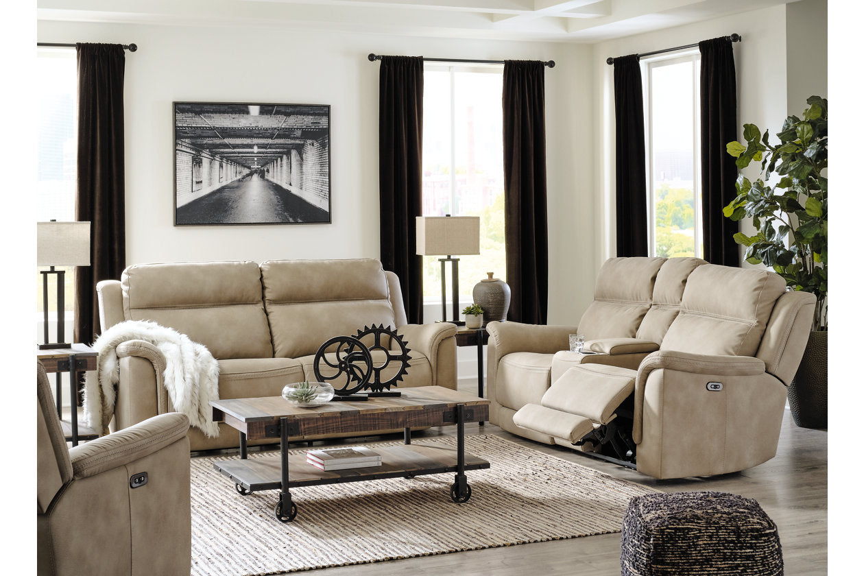 Next-Gen DuraPella Sand Power Reclining Sofa, Loveseat and Recliner - Ashley - Luna Furniture
