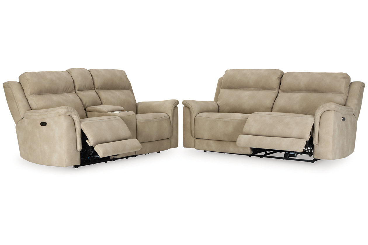 Next-Gen DuraPella Sand Power Reclining Sofa and Loveseat - Ashley - Luna Furniture