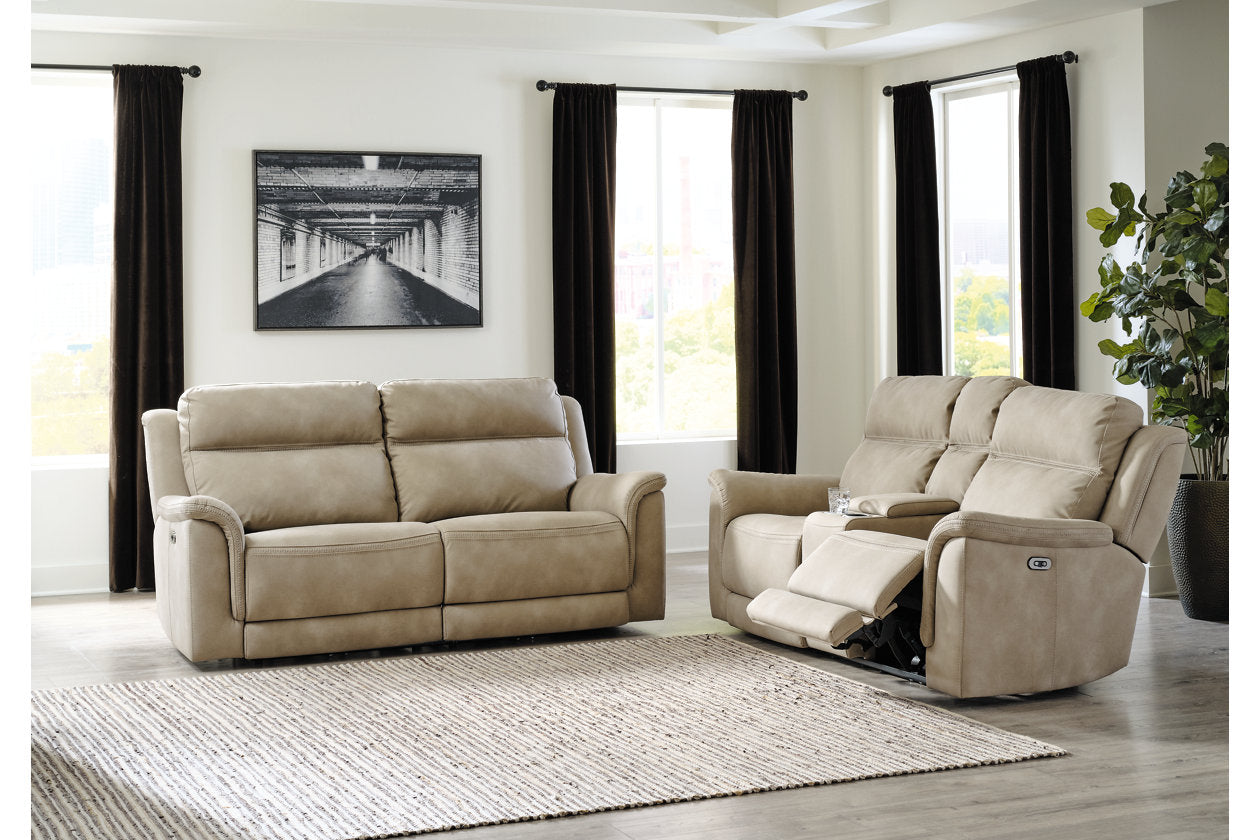 Next-Gen DuraPella Sand Power Reclining Sofa and Loveseat - Ashley - Luna Furniture
