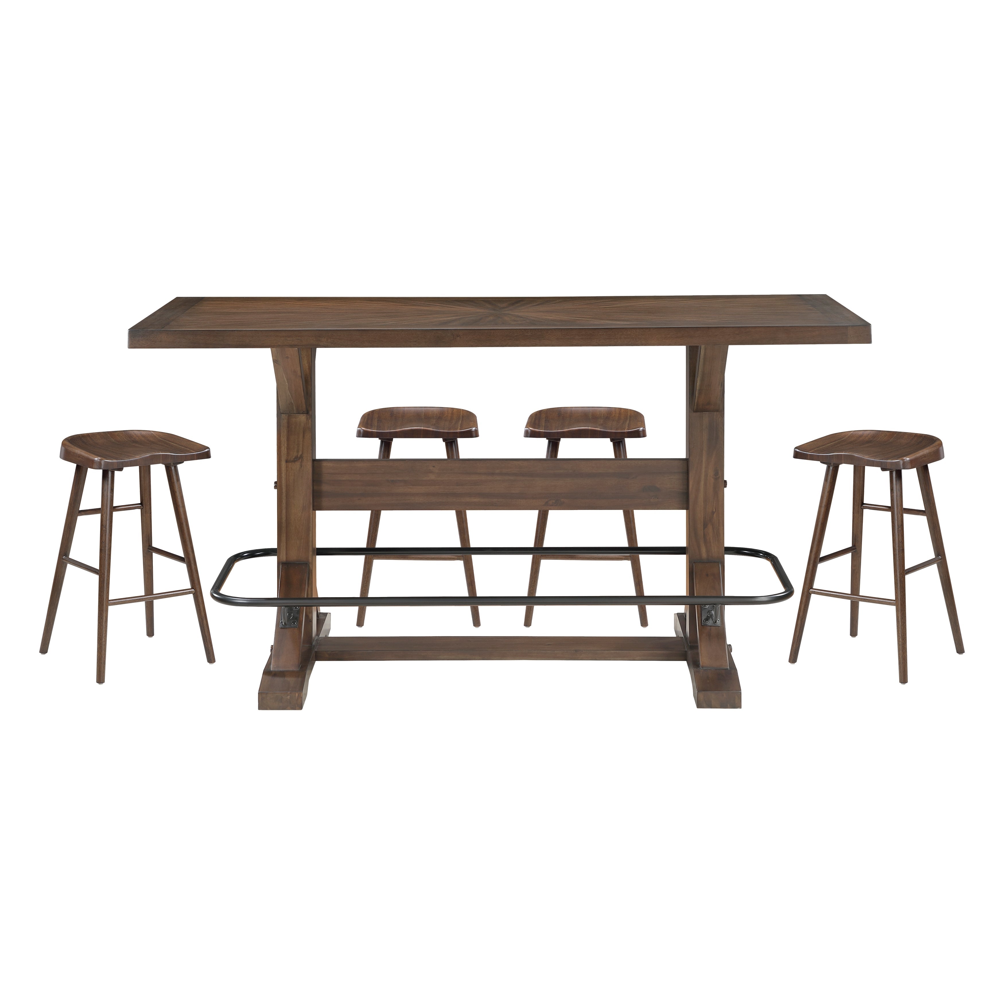 Oliver Brown Pub Height Dining Set from Homelegance - Luna Furniture