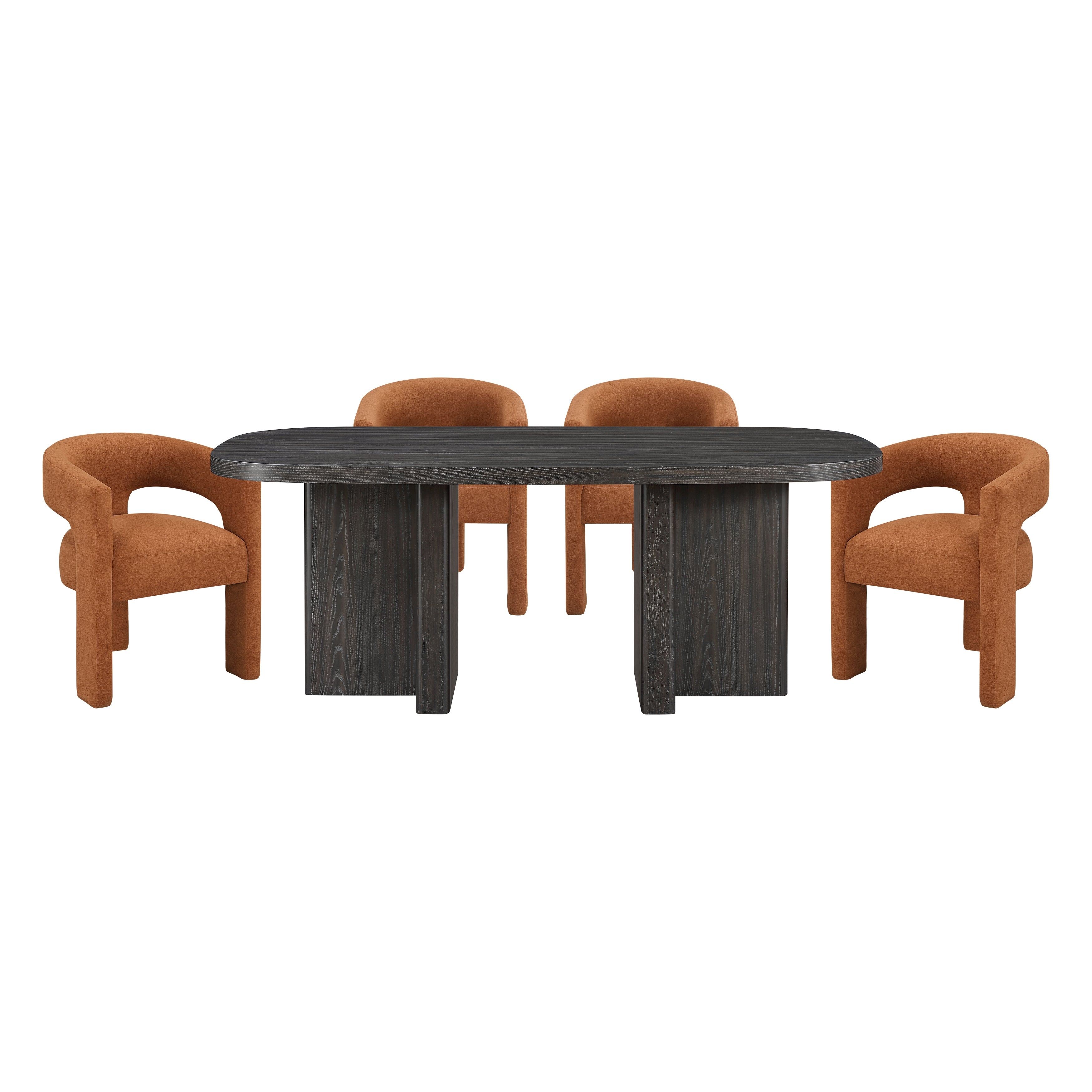 Marais Ebony/Orange Boucle Dining Set from Homelegance - Luna Furniture