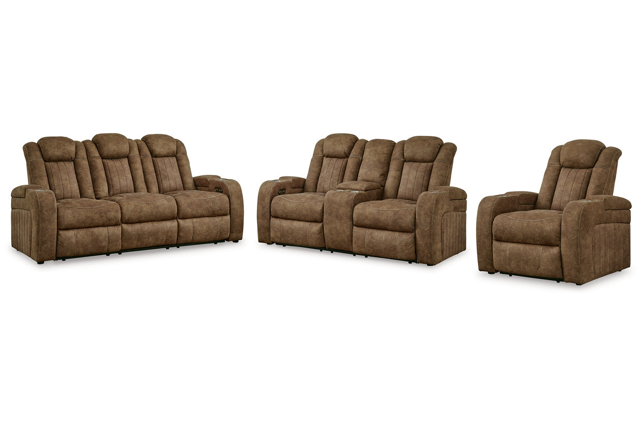 Wolfridge Brindle Power Reclining Sofa, Loveseat and Recliner - Ashley - Luna Furniture