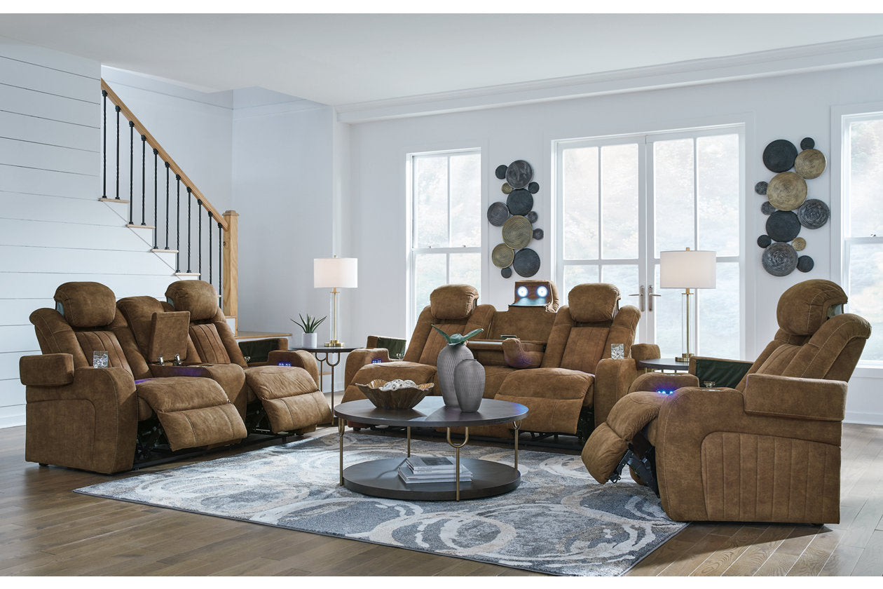 Wolfridge Brindle Power Reclining Sofa, Loveseat and Recliner - Ashley - Luna Furniture