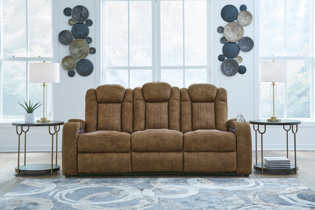 Wolfridge Brindle Power Reclining Sofa, Loveseat and Recliner - Ashley - Luna Furniture