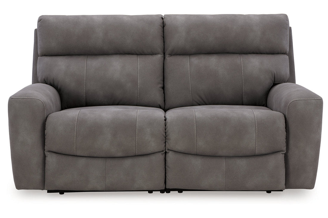 Next-Gen DuraPella Slate 2-Piece Power Reclining Sectional Loveseat - Ashley - Luna Furniture