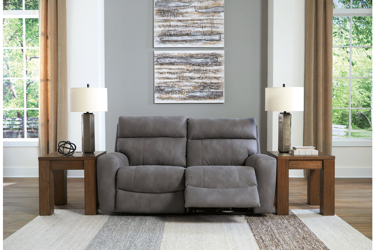 Next-Gen DuraPella Slate 2-Piece Power Reclining Sectional Loveseat - Ashley - Luna Furniture