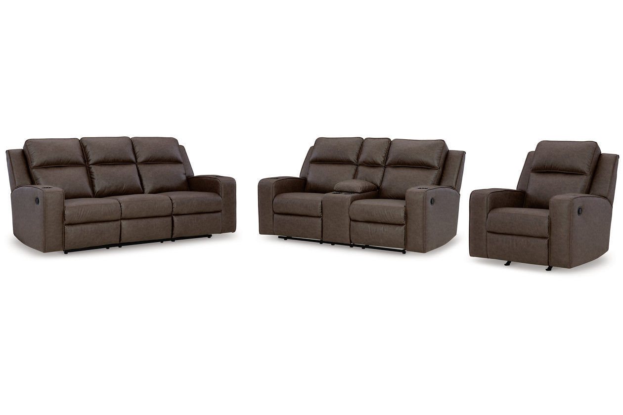 Lavenhorne Umber Reclining Sofa, Loveseat and Recliner - Ashley - Luna Furniture
