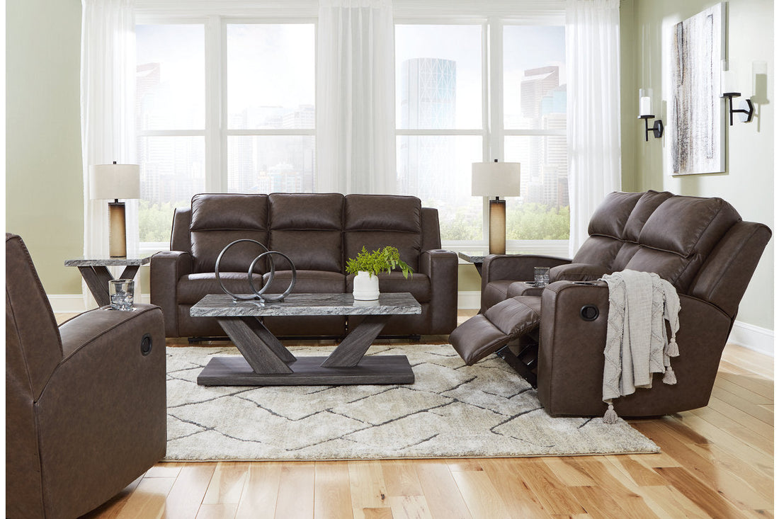 Lavenhorne Umber Reclining Sofa, Loveseat and Recliner - Ashley - Luna Furniture