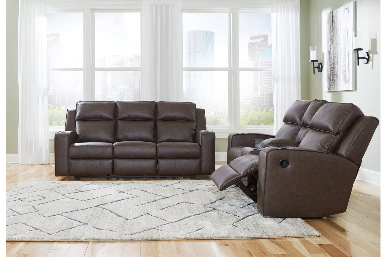 Lavenhorne Umber Reclining Sofa, Loveseat and Recliner - Ashley - Luna Furniture