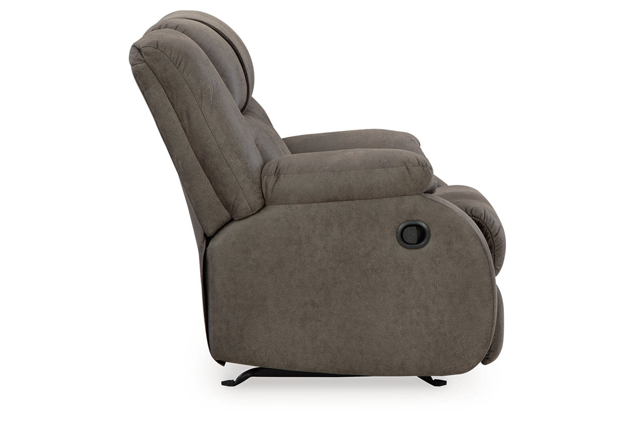 First Base Gunmetal Reclining Sofa, Loveseat and Recliner - Ashley - Luna Furniture