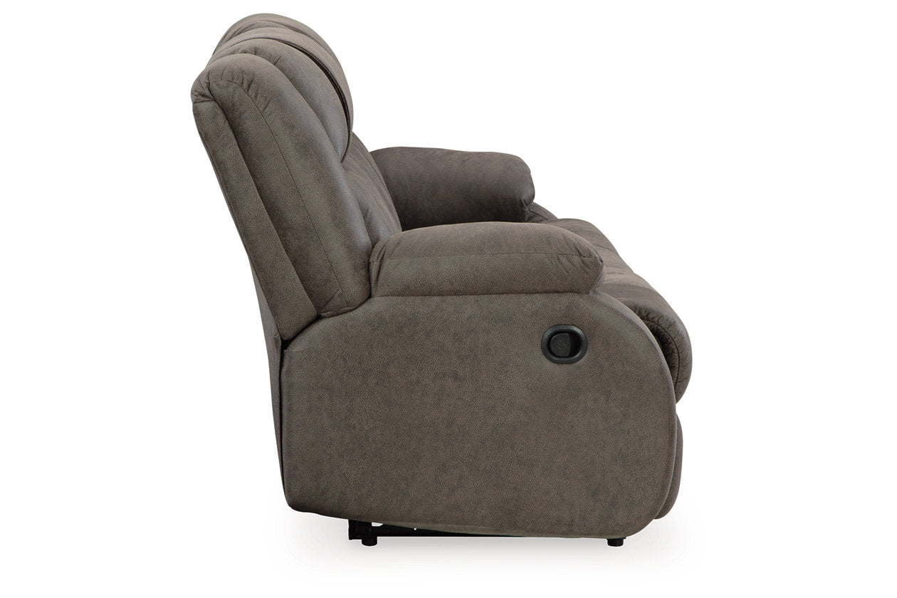 First Base Gunmetal Reclining Sofa, Loveseat and Recliner - Ashley - Luna Furniture
