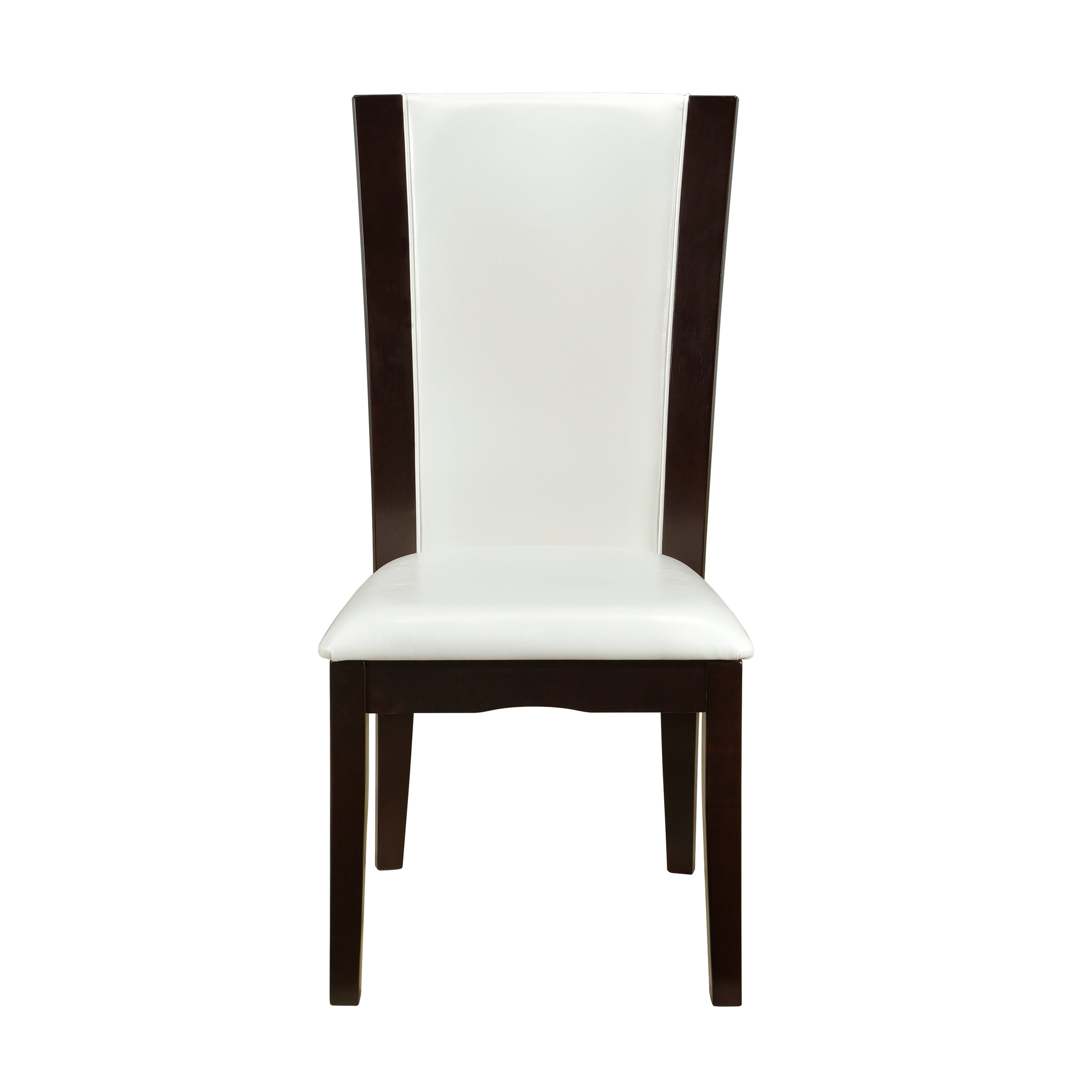 Daisy Espresso/White 5-Piece 48" Glass-Top Round Dining Room Set from Homelegance - Luna Furniture