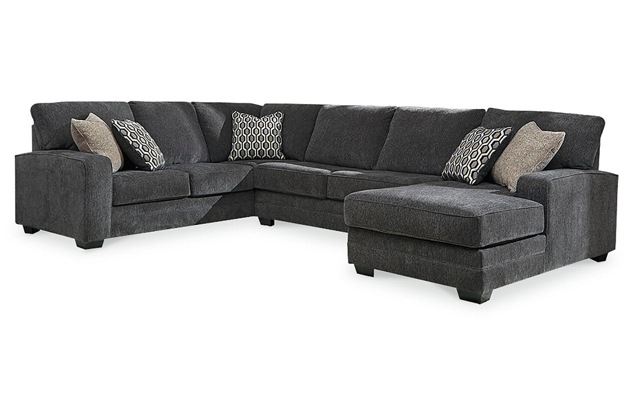 Tracling Slate 3-Piece Sectional with Ottoman - Ashley - Luna Furniture