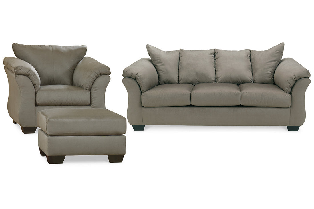 Darcy Cobblestone Sofa, Chair and Ottoman - Ashley - Luna Furniture
