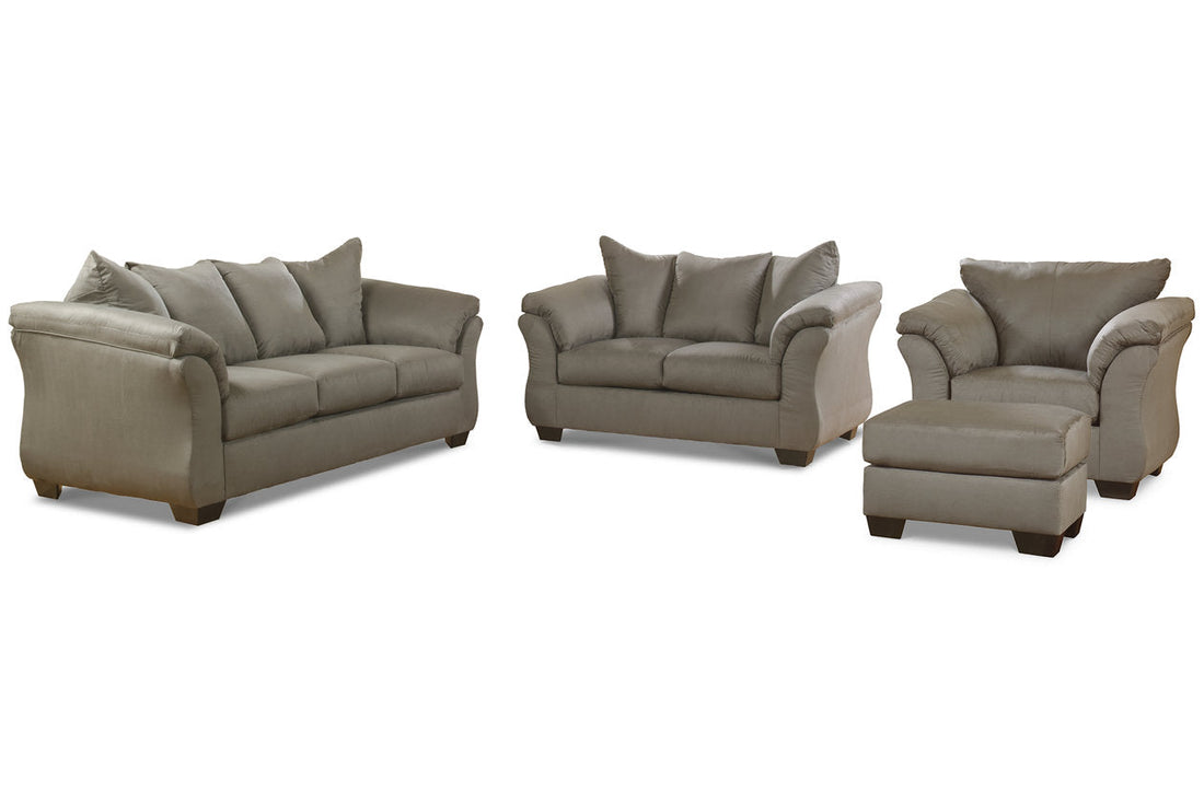 Darcy Cobblestone Sofa, Loveseat, Chair and Ottoman - Ashley - Luna Furniture
