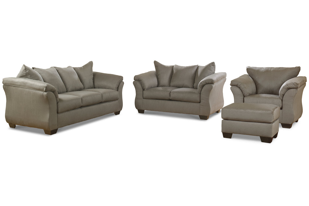Darcy Cobblestone Sofa, Loveseat, Chair and Ottoman - Ashley - Luna Furniture