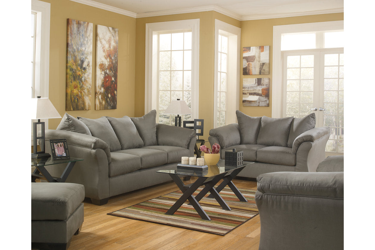 Darcy Cobblestone Sofa, Loveseat, Chair and Ottoman - Ashley - Luna Furniture