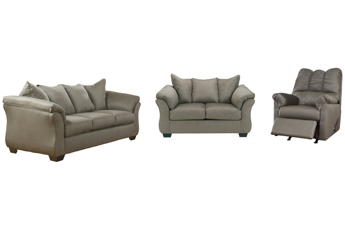 Darcy Cobblestone Sofa, Loveseat and Recliner - Ashley - Luna Furniture