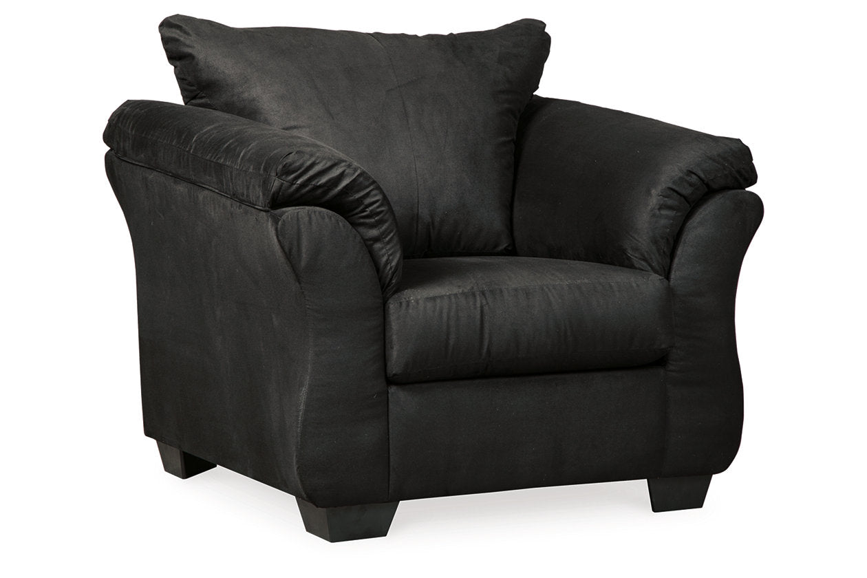 Darcy Black Sofa, Loveseat, Chair and Ottoman - Ashley - Luna Furniture