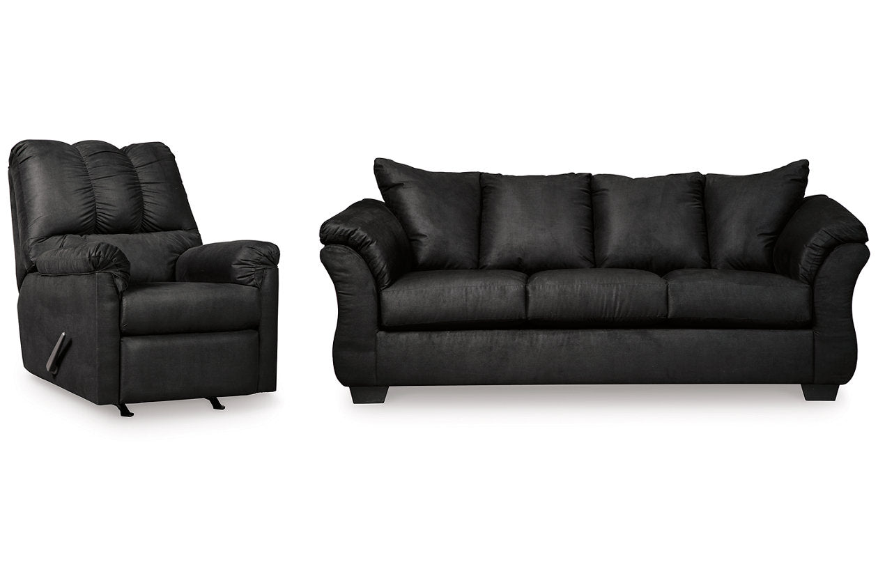 Darcy Black Sofa and Recliner - Ashley - Luna Furniture