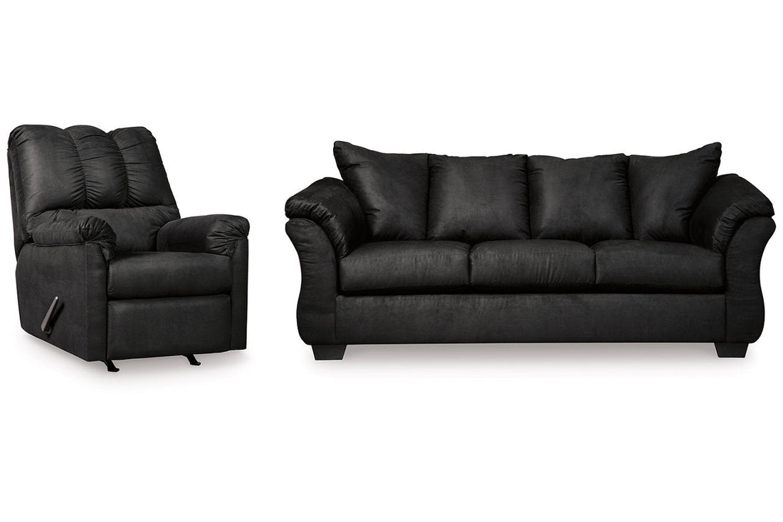 Darcy Black Sofa and Recliner - Ashley - Luna Furniture