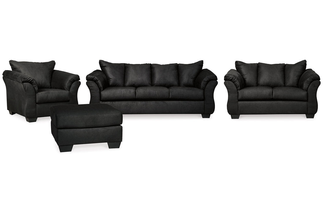 Darcy Black Sofa, Loveseat, Chair and Ottoman - Ashley - Luna Furniture