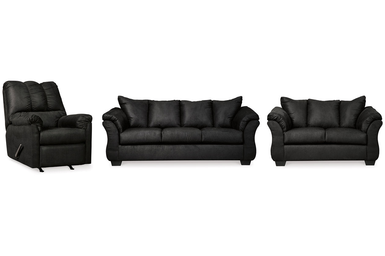 Darcy Black Sofa, Loveseat and Recliner - Ashley - Luna Furniture