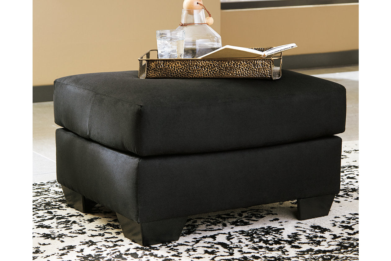 Darcy Black Loveseat and Ottoman - Ashley - Luna Furniture