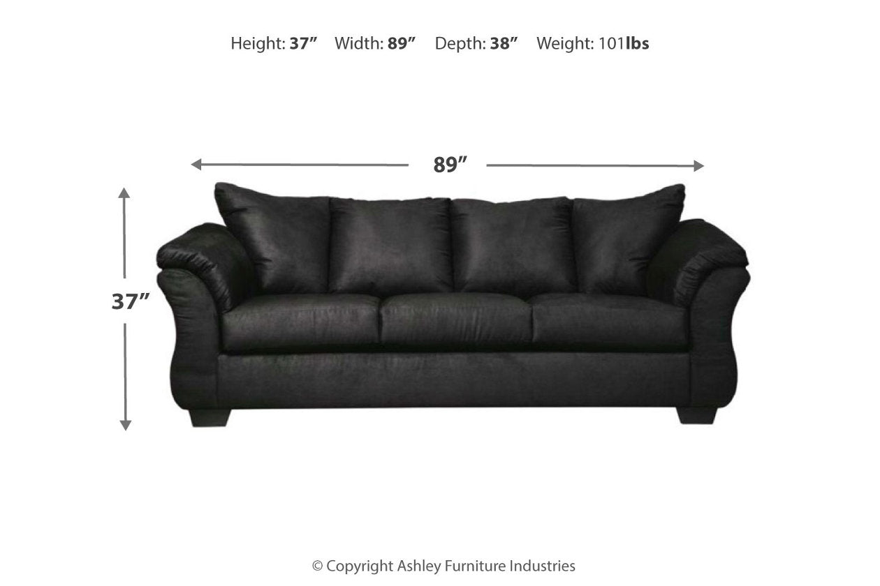 Darcy Black Sofa and Recliner - Ashley - Luna Furniture