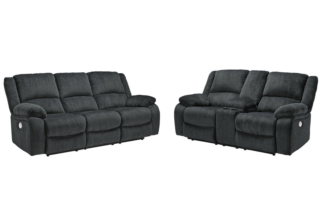 Draycoll Slate Power Reclining Sofa and Loveseat - Ashley - Luna Furniture