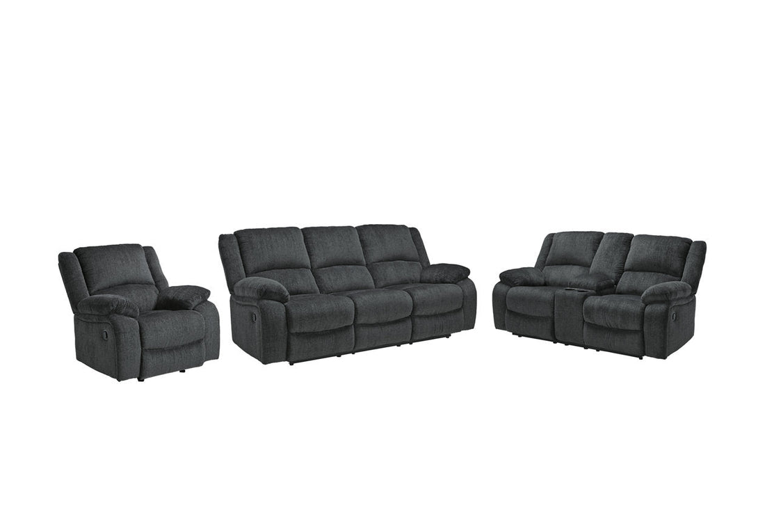 Draycoll Slate Reclining Sofa, Loveseat and Recliner - Ashley - Luna Furniture