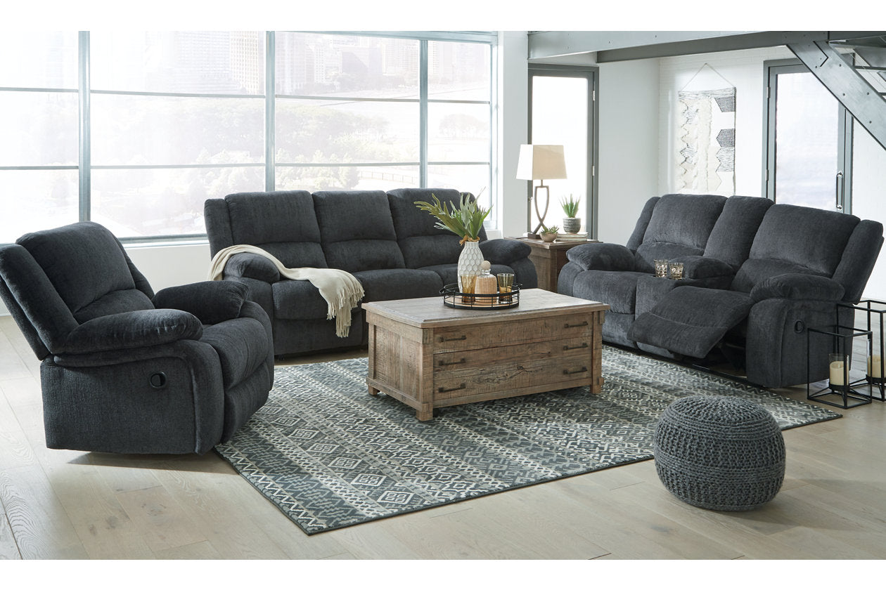 Draycoll Slate Reclining Sofa, Loveseat and Recliner - Ashley - Luna Furniture