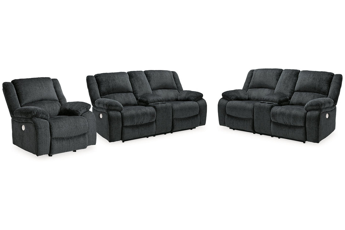 Draycoll 2 Power Reclining Loveseats and Recliner - Ashley - Luna Furniture